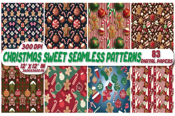 83 Christmas Sweets Seamless Patterns