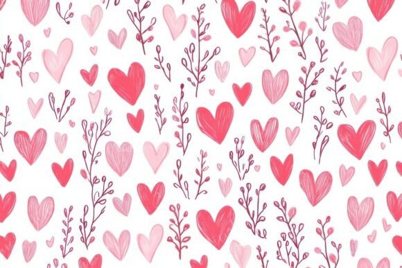 Colorful Heart Patterns and Floral