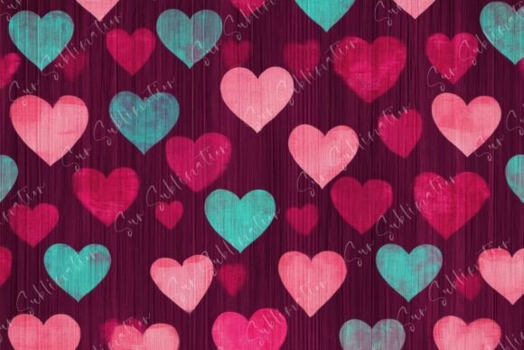 Colorful Heart Patterns on a Vibrant Background: A Versatile Asset for Modern Creators