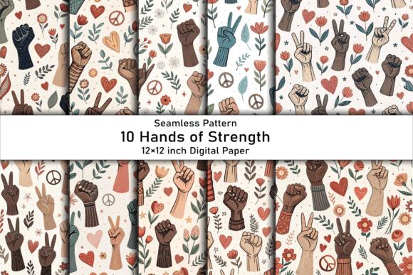 Empowering Hands Seamless Patterns: Redefining Professional Design Assets for the Modern Creator