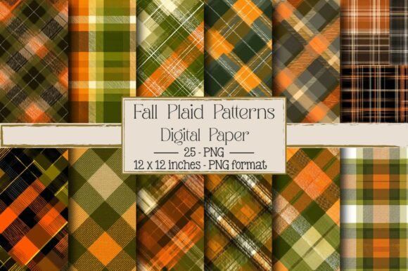 Evaluating Fall Plaid Patterns - Olive Orange for Creative Projects