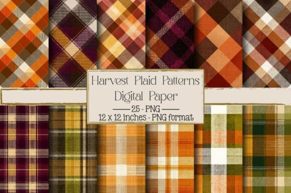 Harvest Plaid Patterns for Digital Design