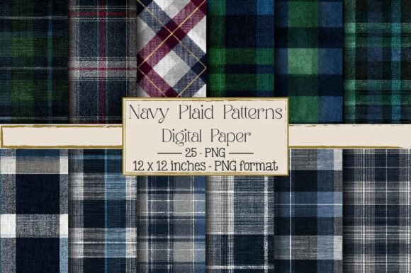 Navy Plaid Patterns for Creative Projects